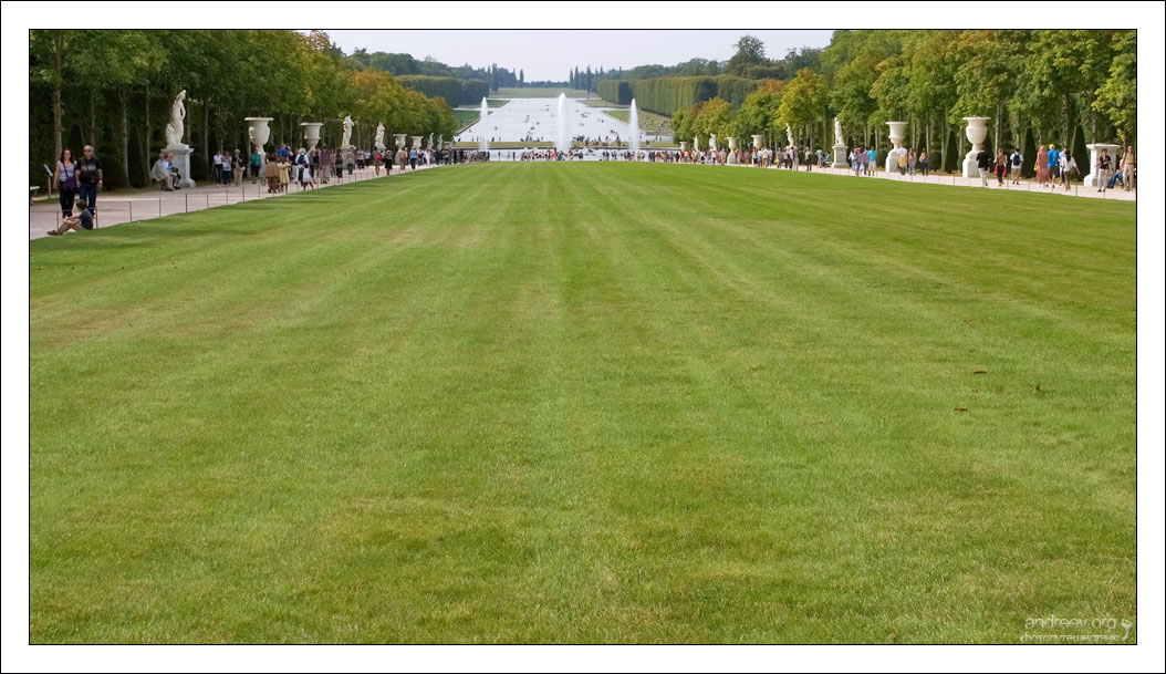 Зелений килим - смуга ідеального газону довжиною 300 метрів між фонтанами Латона і Аполлона: